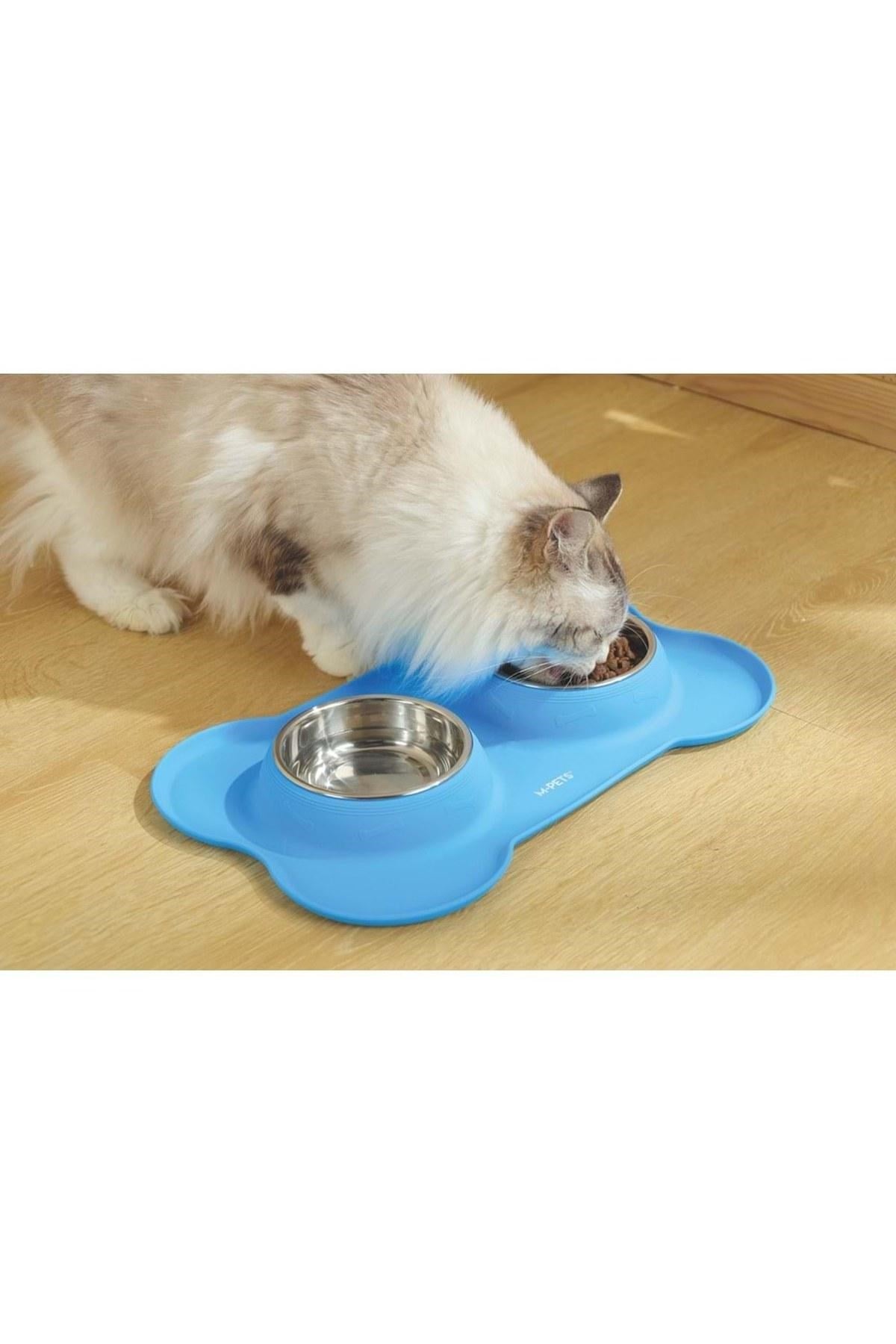 M-Pets Duet Köpek Mama Ve Su Kabı Blue