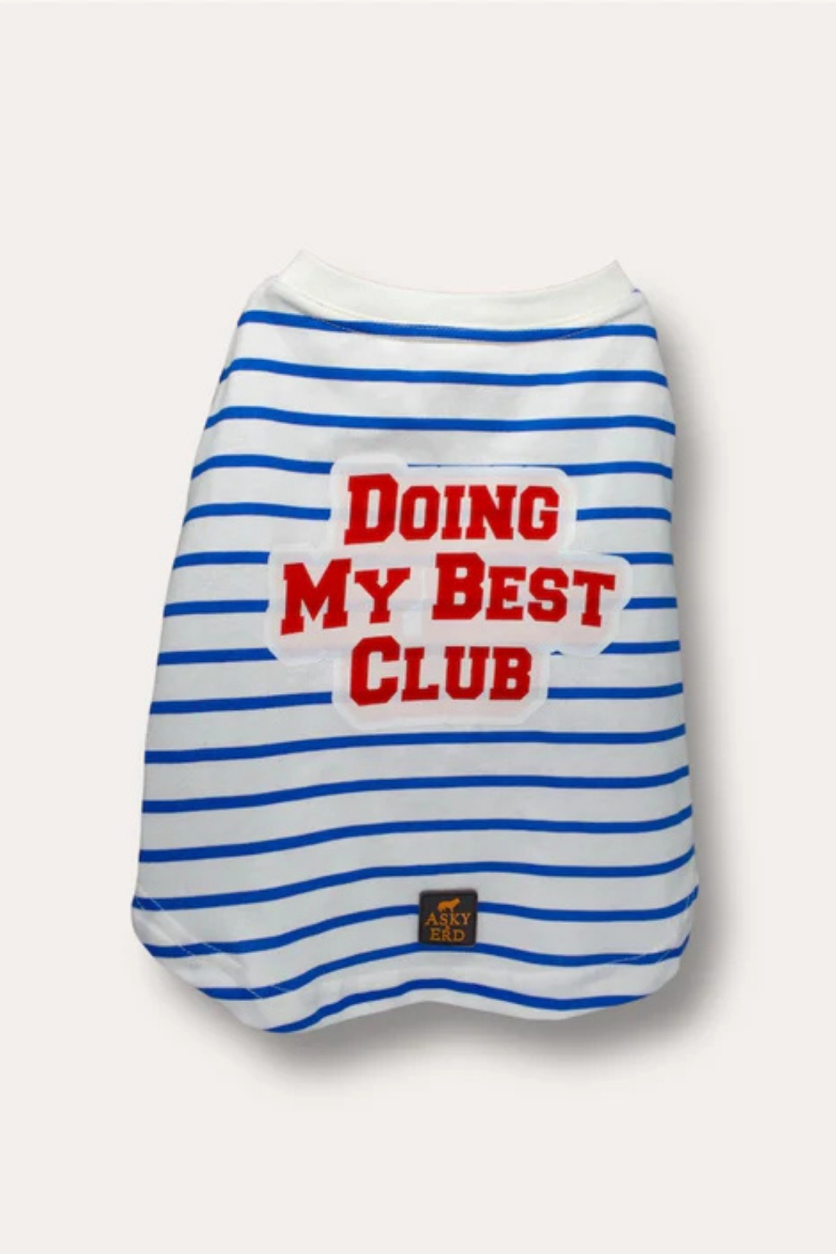 Asky&Erd Doing My Best Club Stripe T-shirt Köpek T-shirtleri Riviera Blue