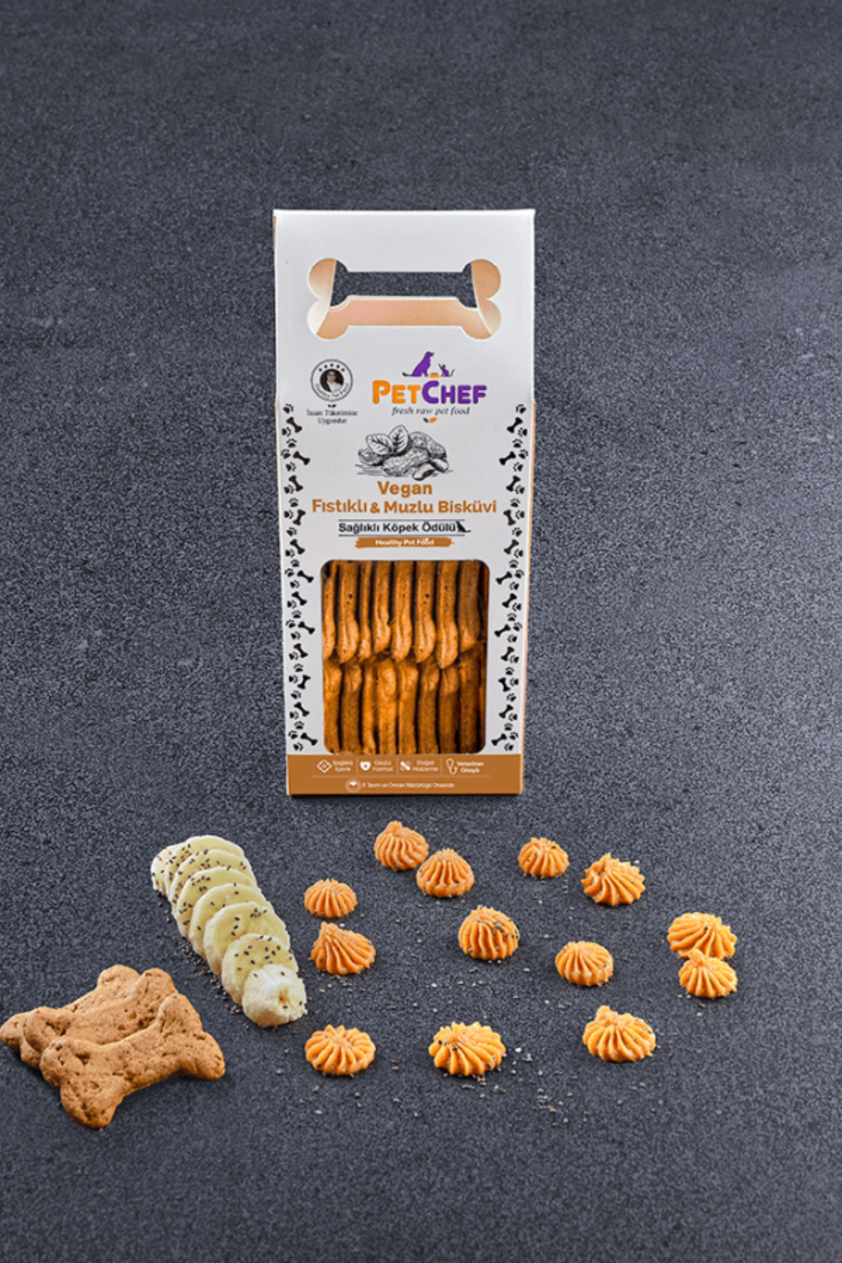 PetChef Fıstıklı&Muzlu Köpek Bisküvisi