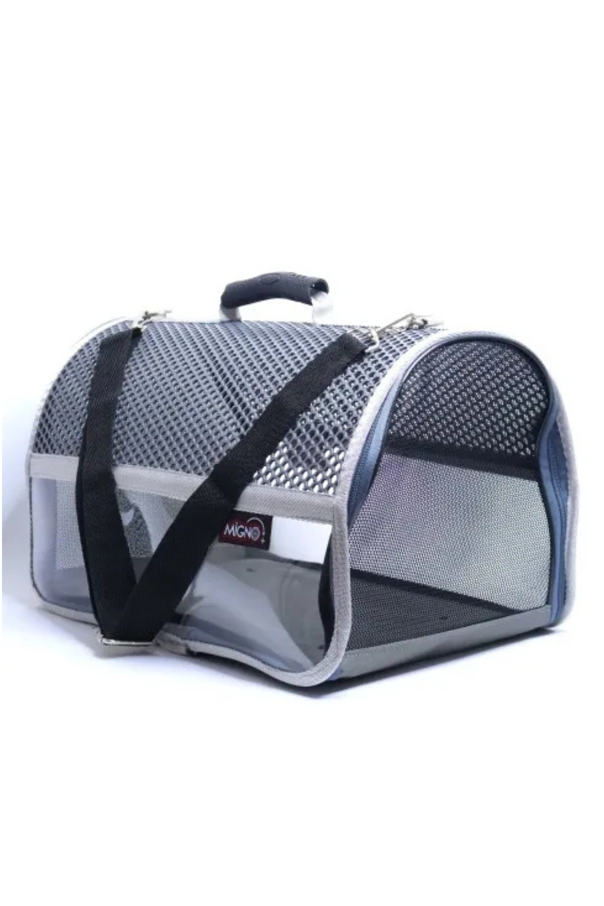 Migno Flybag Voyager Fileli-Şeffaf Model Kedi Köpek Taşıma Çantaları - Gri