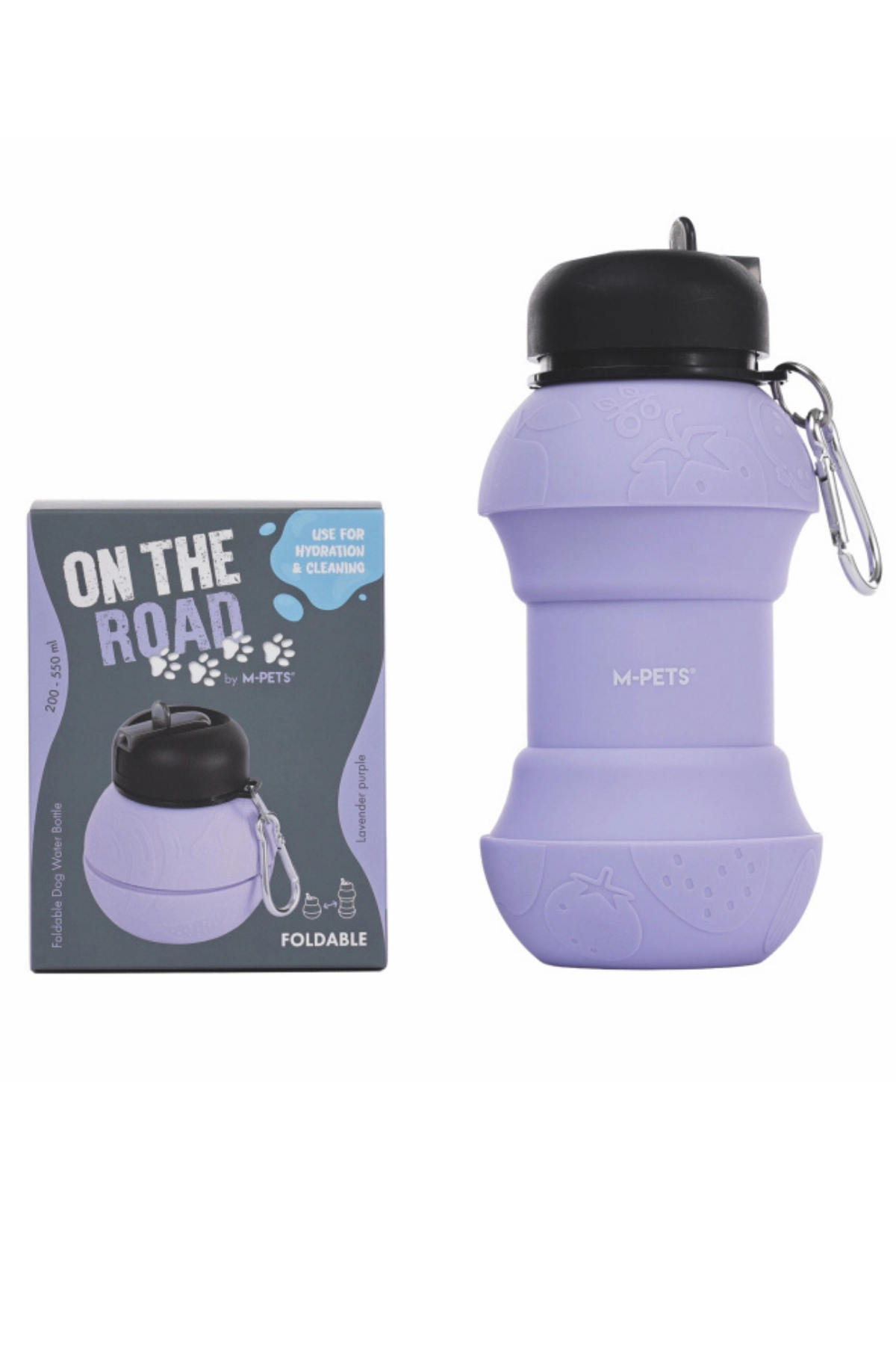 M-Pets On The Road Katlanabilen Seyahat Sulugu 200-550ml Purple