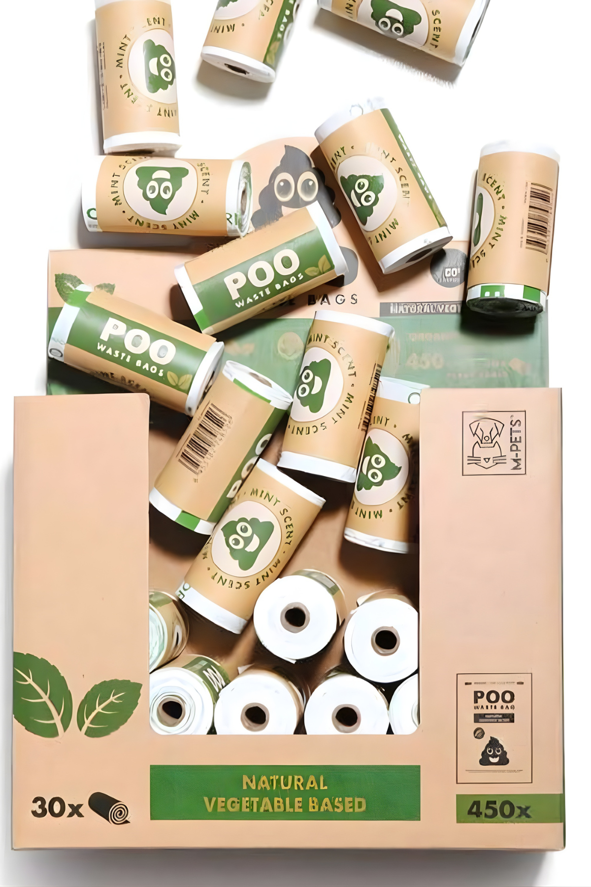 M-PETS POO DIŞKI POŞETİ 15 YAPRAK NANE KOKULU 30LU PAKET