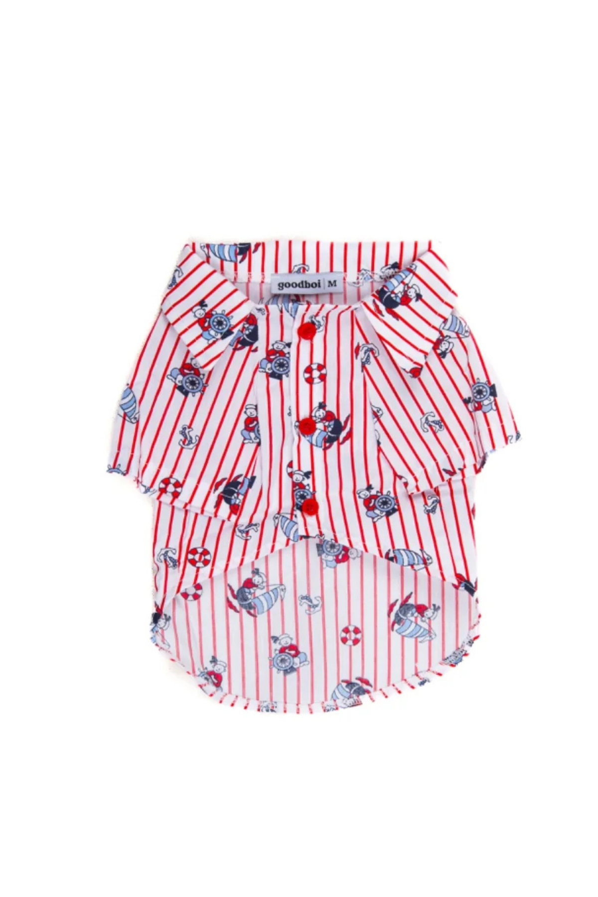 Goodboi Kırmızı Çizgili Poplin Kaptan Gömlek