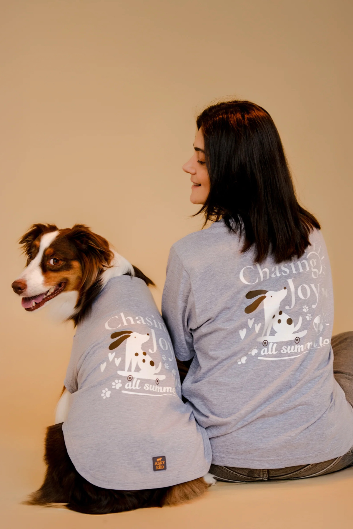 Asky&Erd AskyxHuman Chasing Joy | Urban Grey Tişört