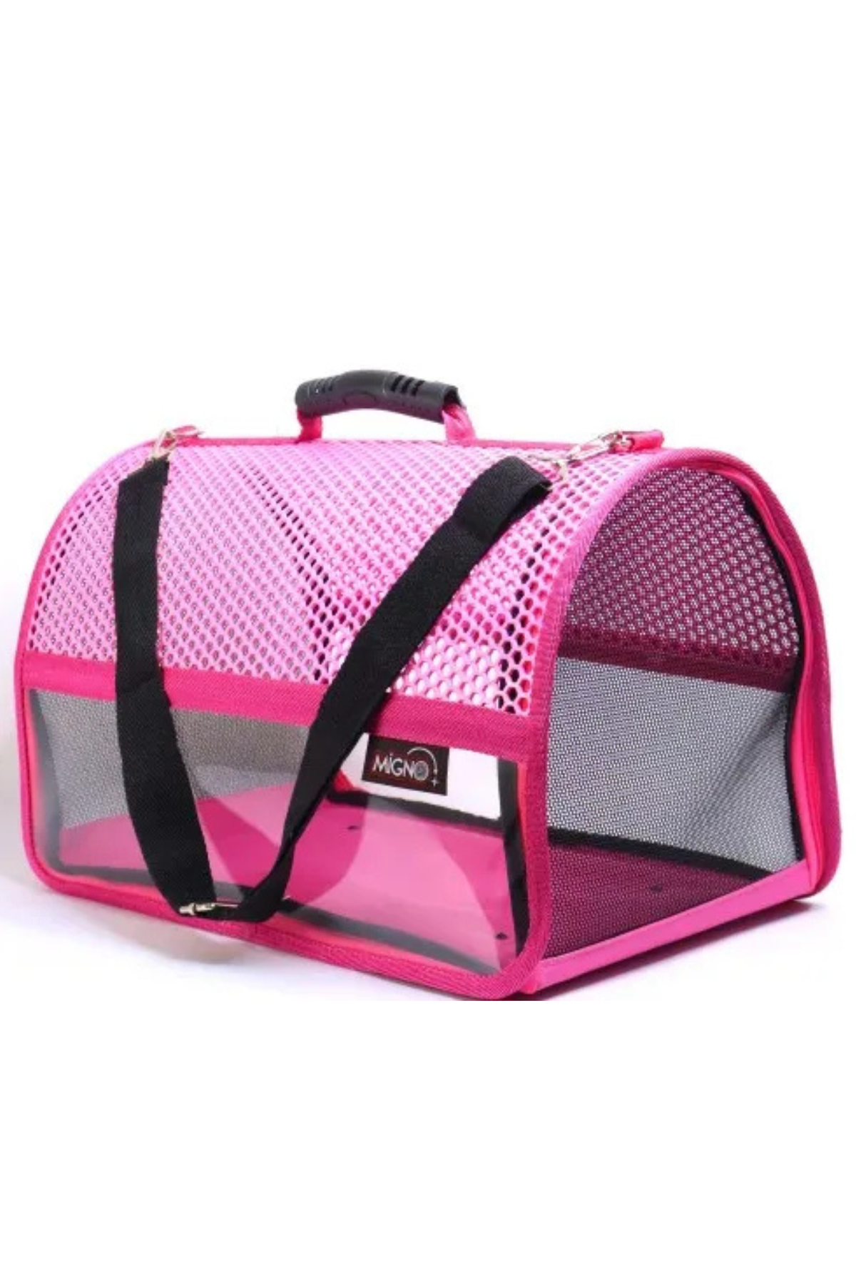 Migno Flybag Voyager Fileli-Şeffaf Model Kedi Köpek Taşıma Çantaları - Pembe