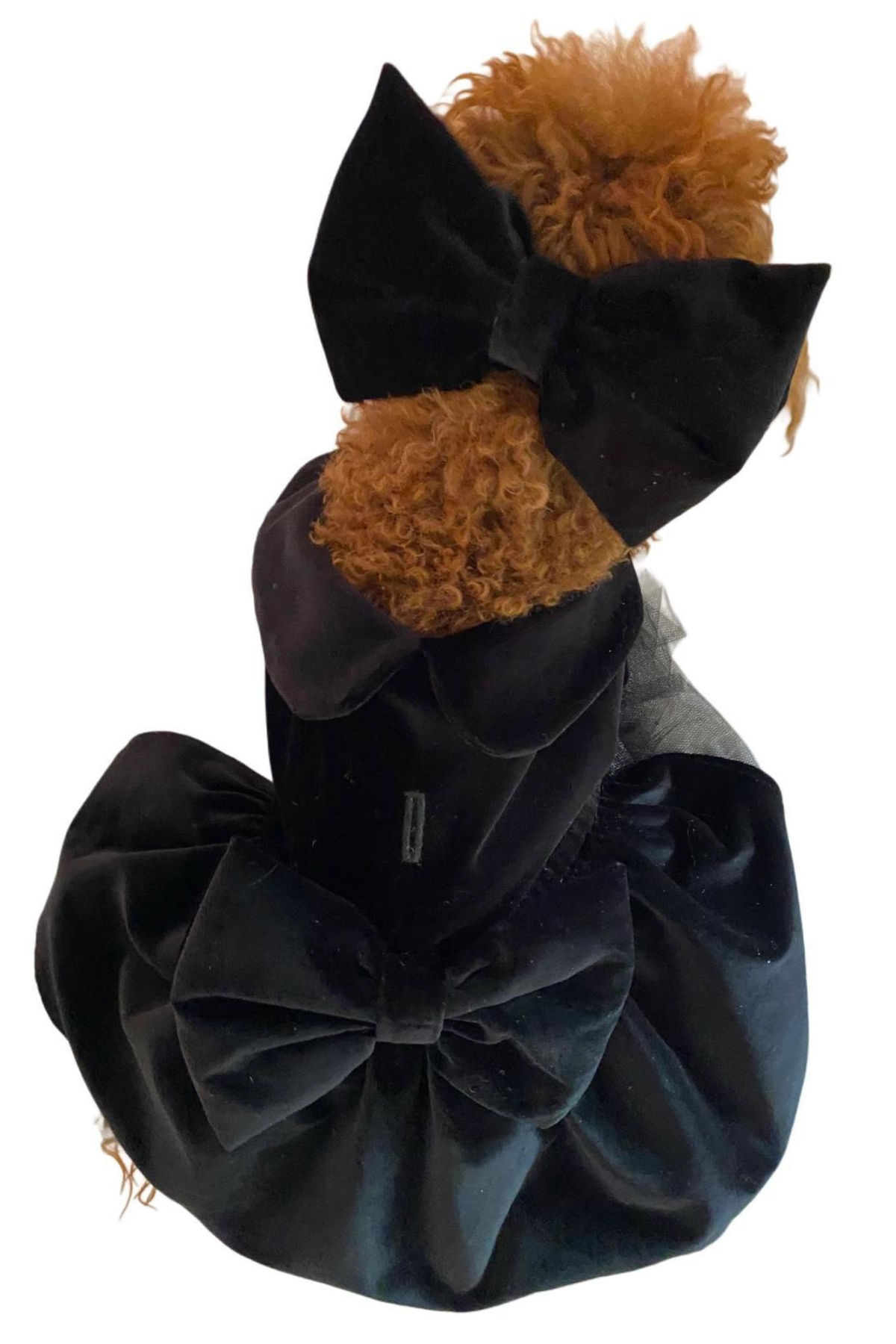 Mer Paw Kadife Siyah Elbise