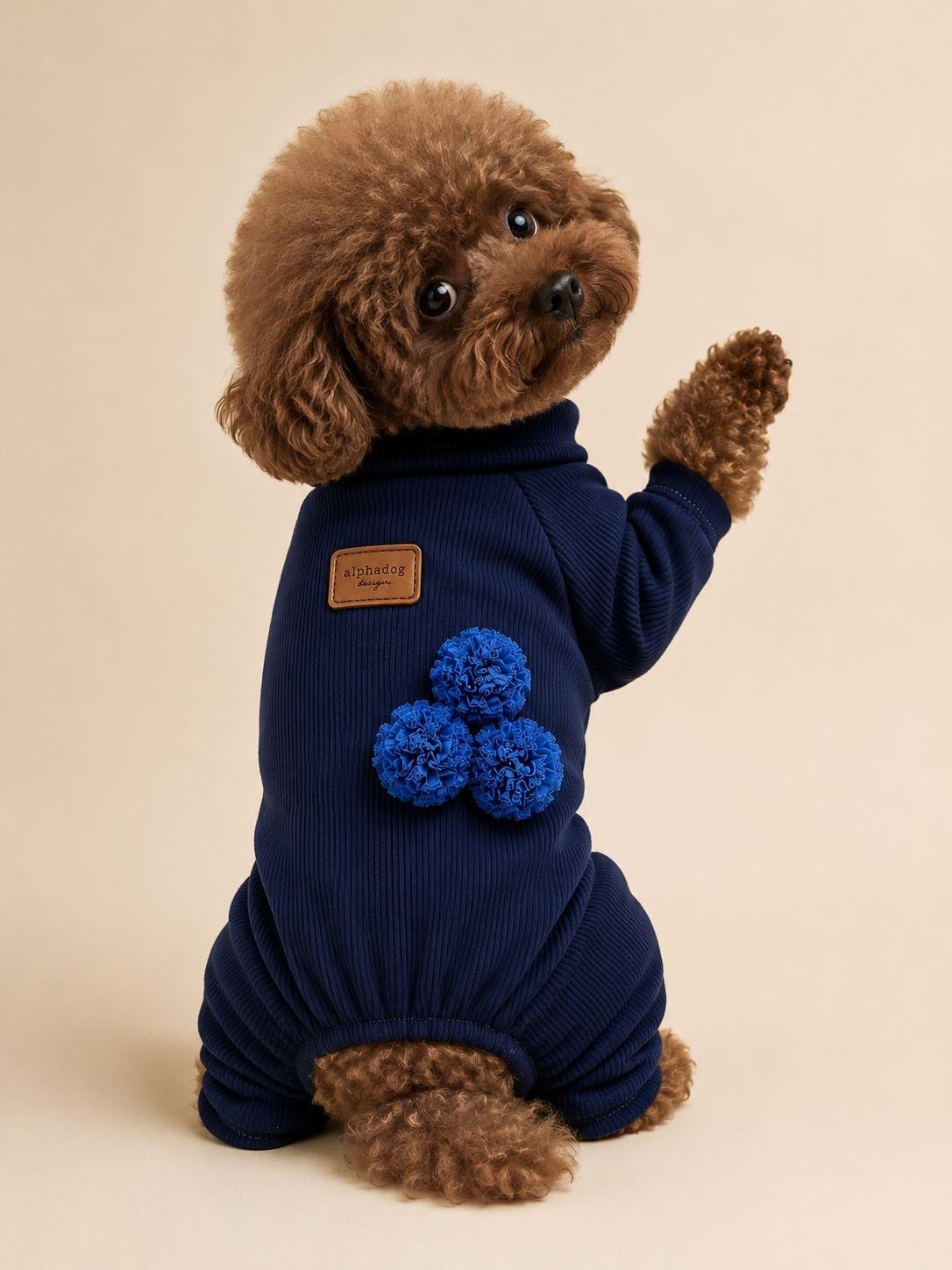 Alphadog Design Çiçekli Köpek Tulum Lacivert
