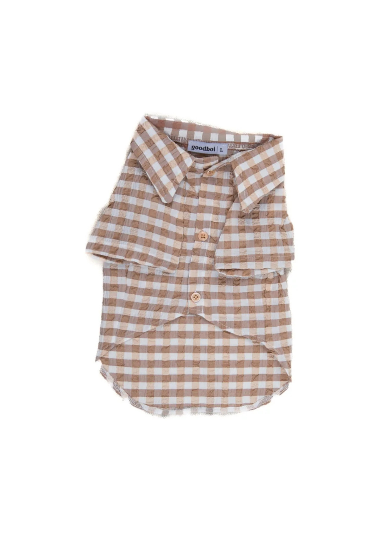 Goodboi Pötikareli Kahverengi Gofre Gömlek
