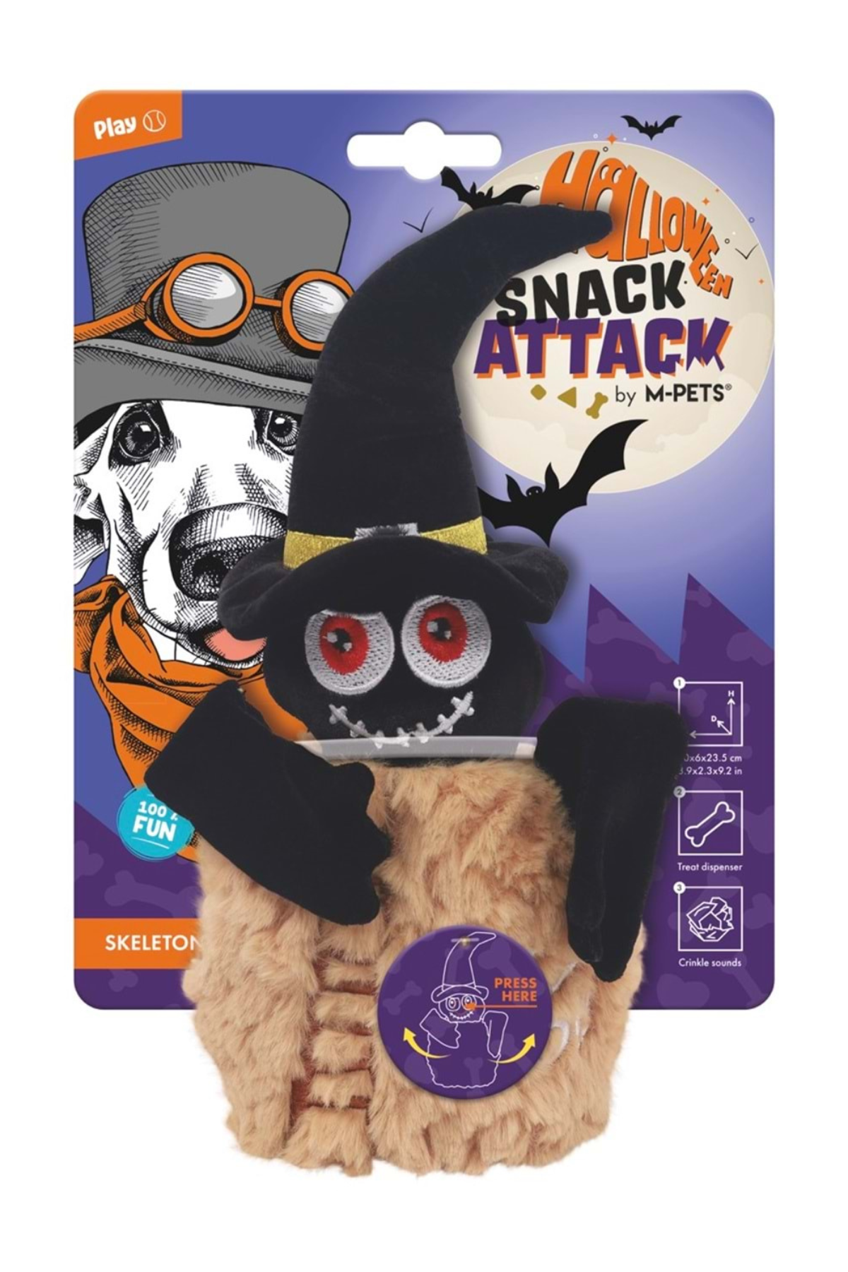 M-PETS HALLOWEEN SKELETON SNACK ATTACK KÖPEK OYUNCAĞI