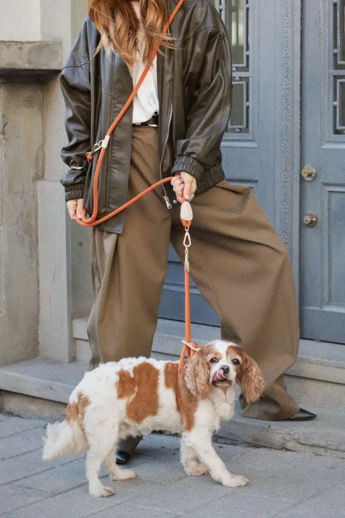 Loop Crossbody Leash In Rusty Orange