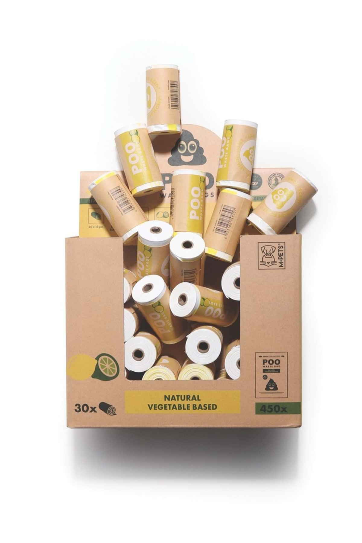 M-PETS POO DIŞKI POŞETİ 15 YAPRAK LİMON KOKULU 30LU PAKET