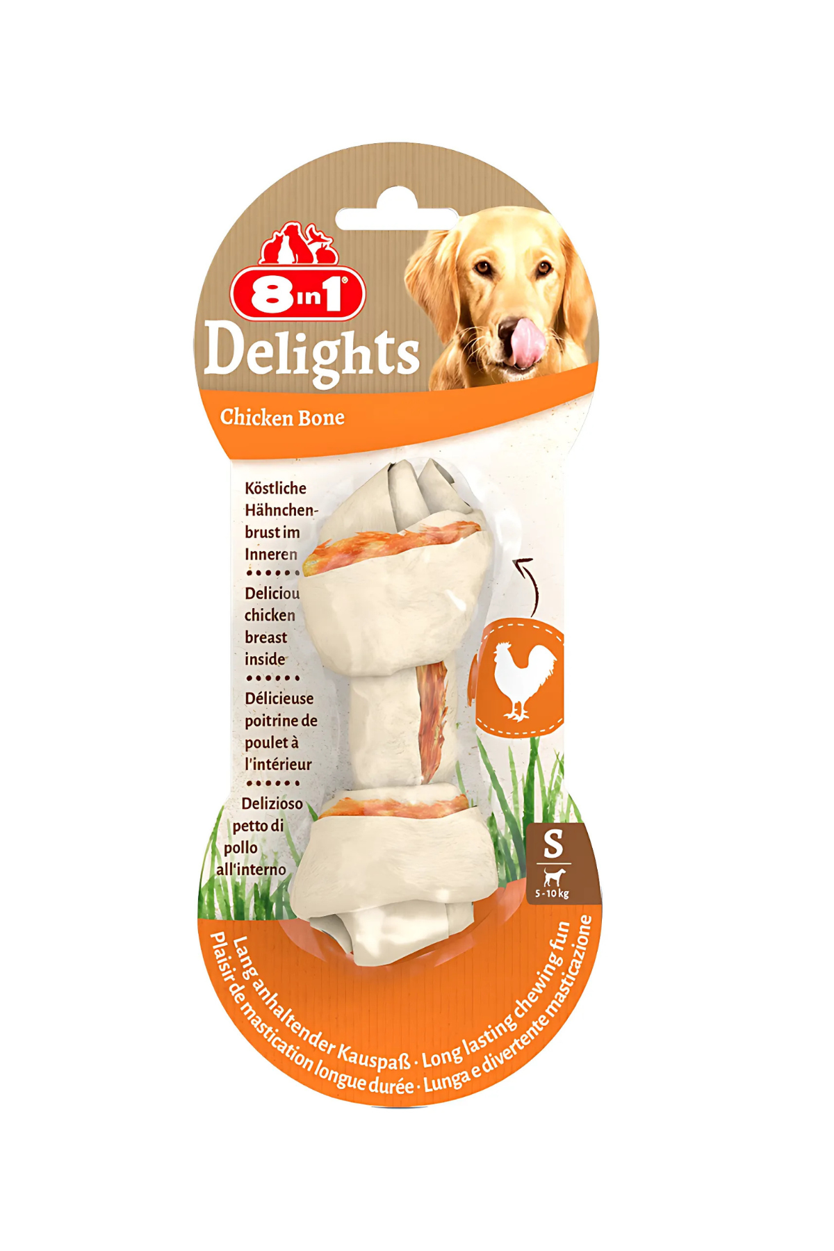 8in1 Delights Bones Düğümlü Tavuklu Ağız Bakım Kemik Köpek Ödülü Small 35 Gr