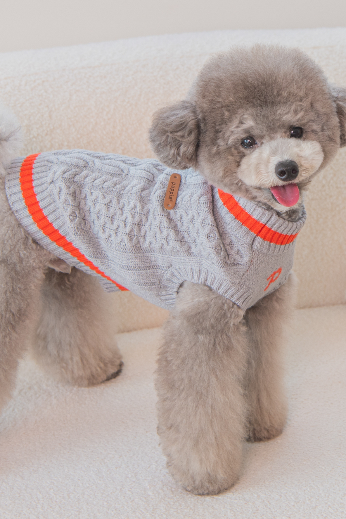 Puppia Fannar Örgü Köpek Kazağı Melanj Gri  