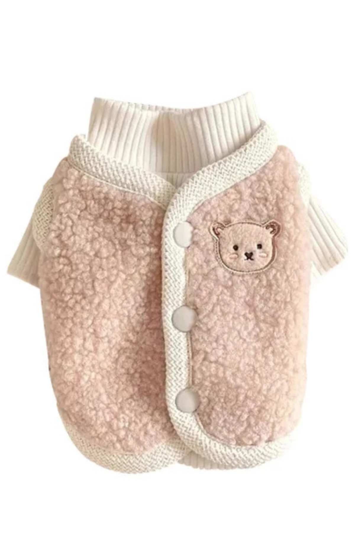 Dolcepets Ayıcık Desenli Köpek Hırka Pembe