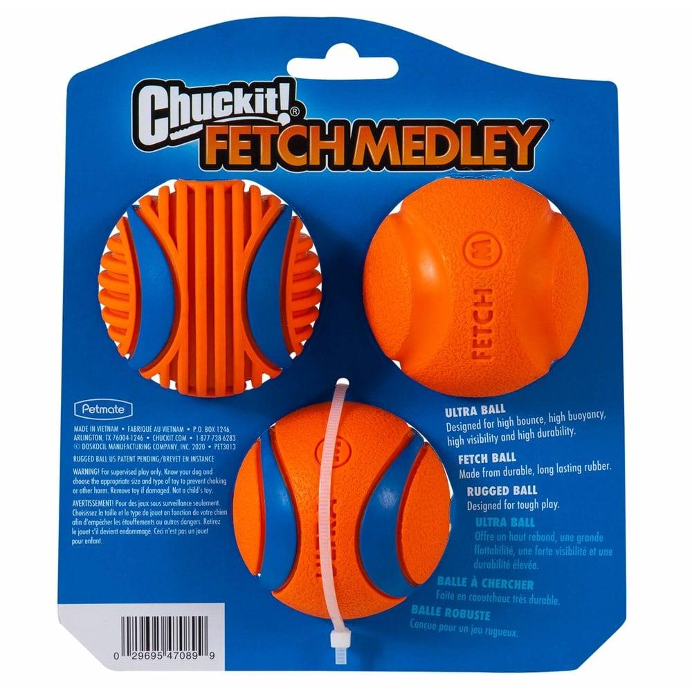 Chuckit! Fetch Medley (Gen 3) 3lü Köpek Oyun Topu (Orta Boy)