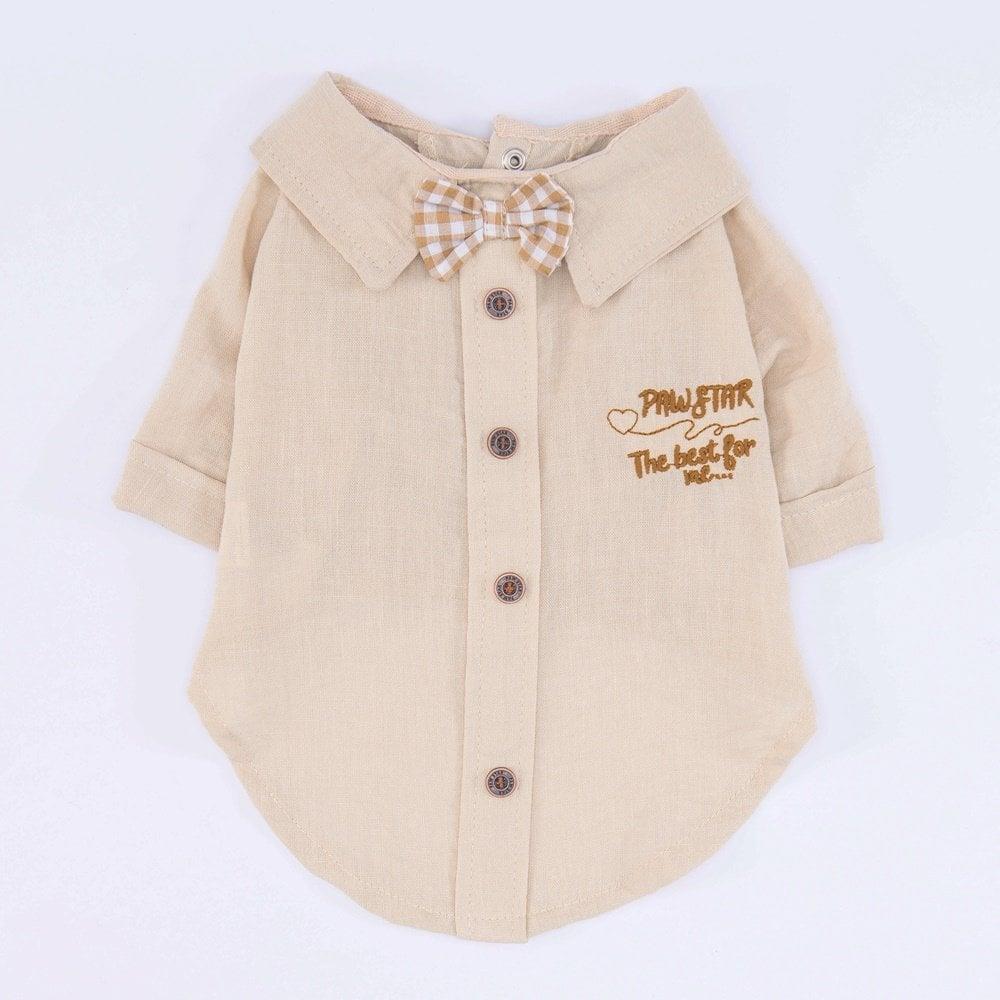 PawStar  Bej Linen Look Gömlek