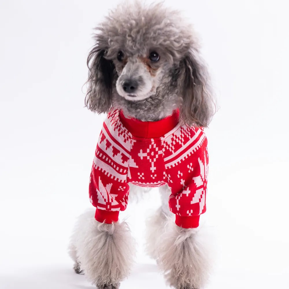 PawStar 25729- Kırmızı Nordic Winter-Snowflake Sweat