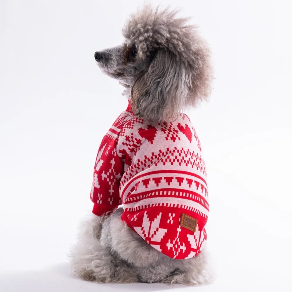 PawStar 25729- Kırmızı Nordic Winter-Snowflake Sweat
