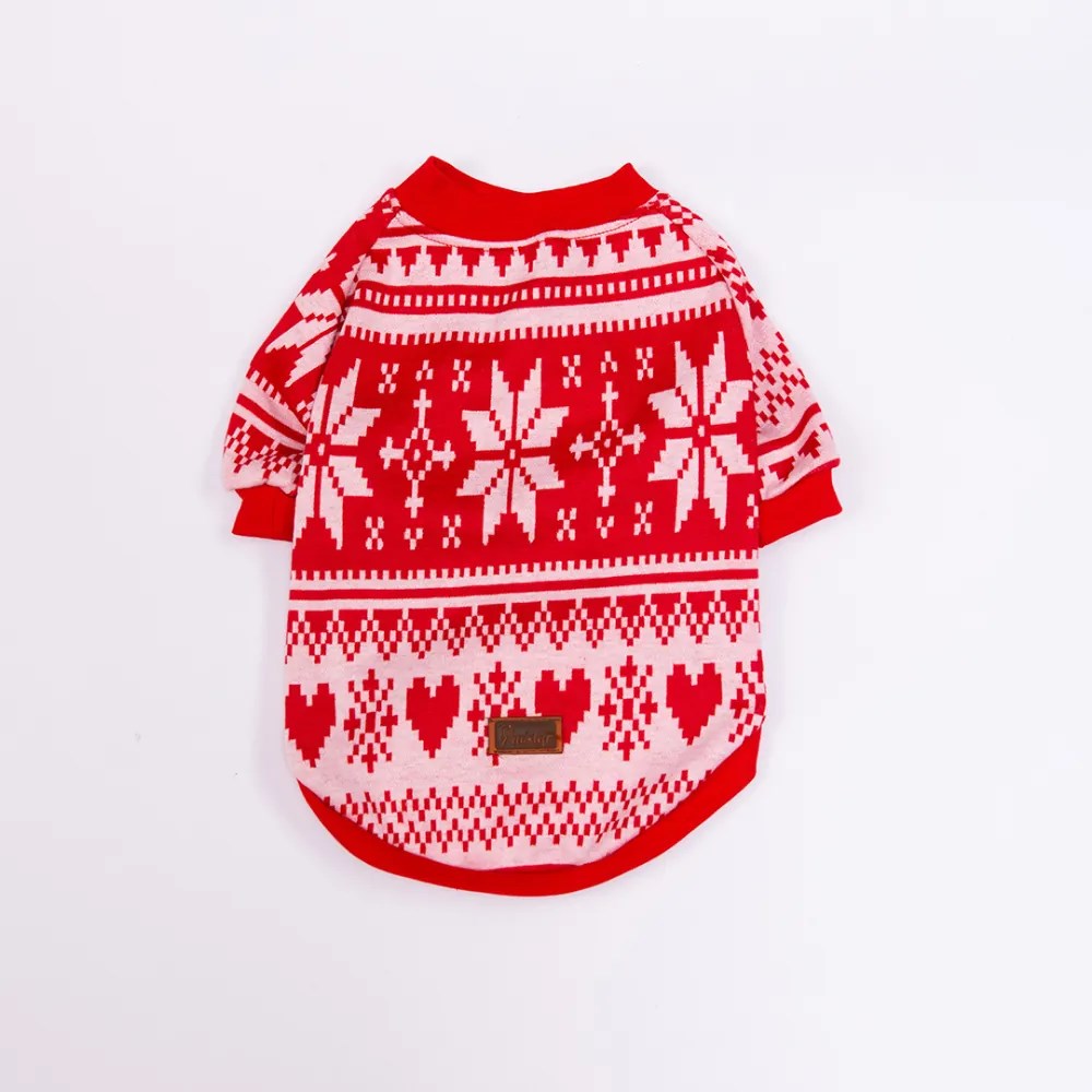 PawStar 25729- Kırmızı Nordic Winter-Snowflake Sweat