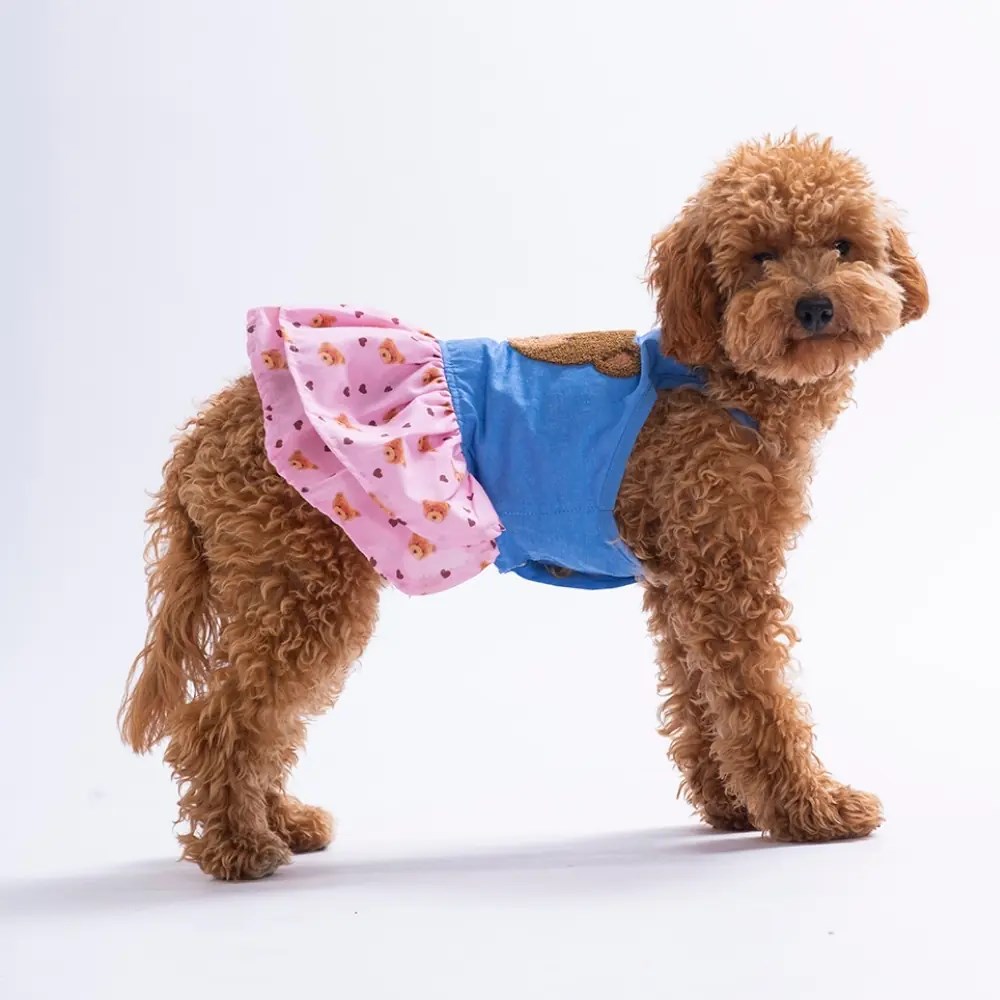 PawStar 26312 Cozie Bear Denim Elbise