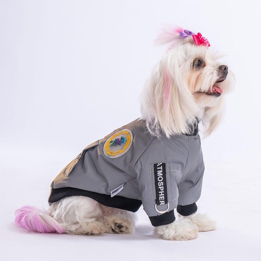 PawStar Astrodog Gri Reflöktörlü Kumaş Yağmurluk Küçük ve Orta Irk