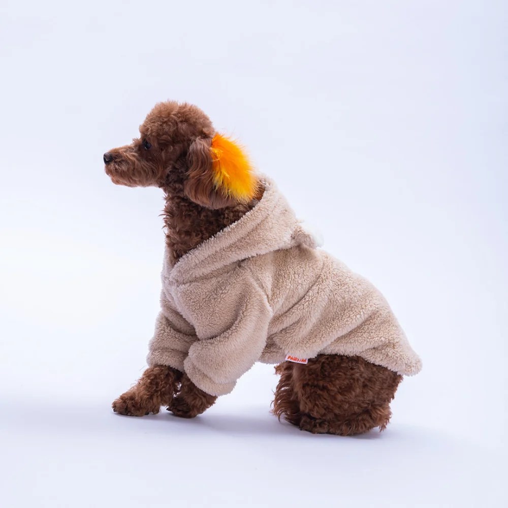 PawStar Bej Lucca Teddy Hoodie Küçük ve Orta Irk