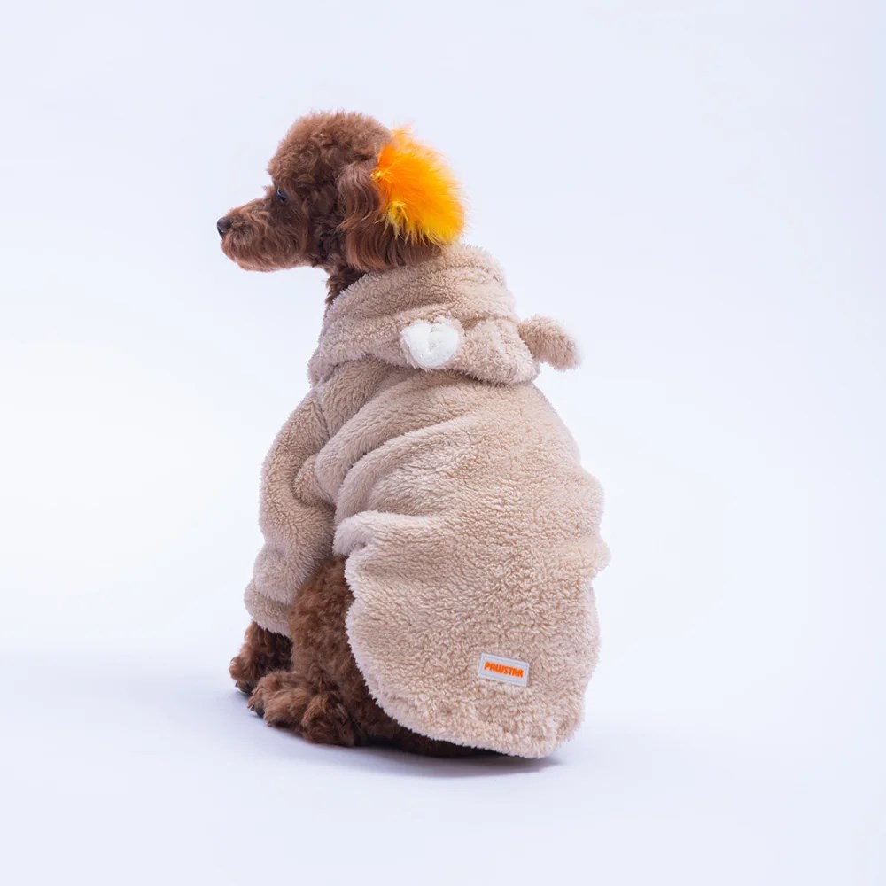 PawStar Bej Lucca Teddy Hoodie Küçük ve Orta Irk