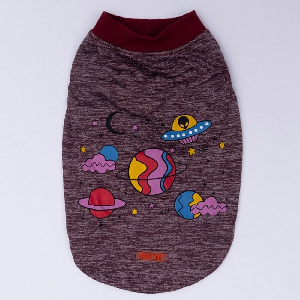 PawStar Bordo Space Time T-Shirt Küçük Irk