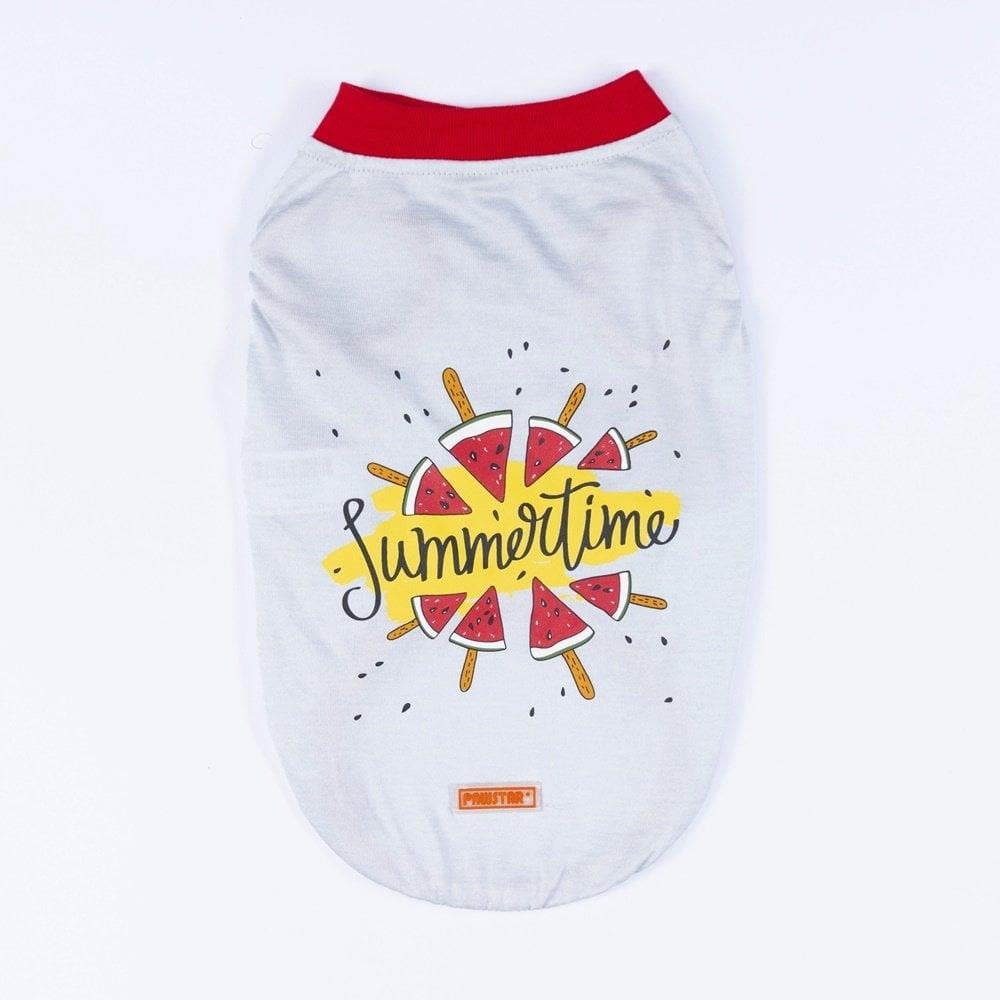 PawStar Gri Summer Büyük Irk T-Shirt
