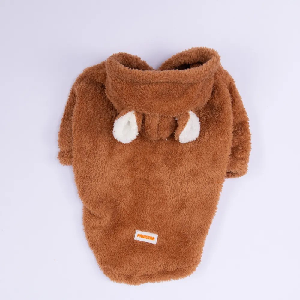 PawStar Kahverengi Lucca Teddy Büyük Irk Hoodie