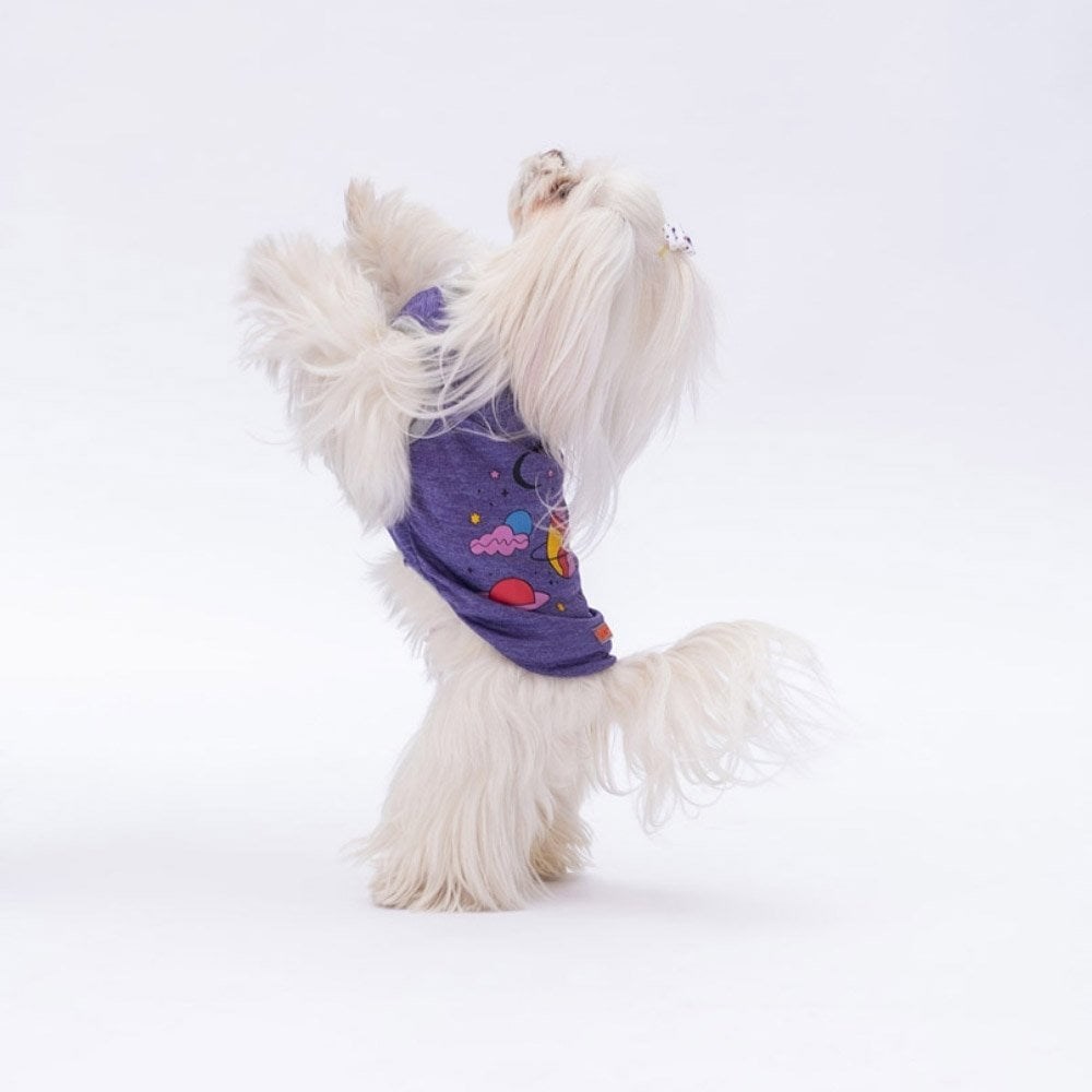 PawStar Mor Space Time T-Shirt Küçük Irk