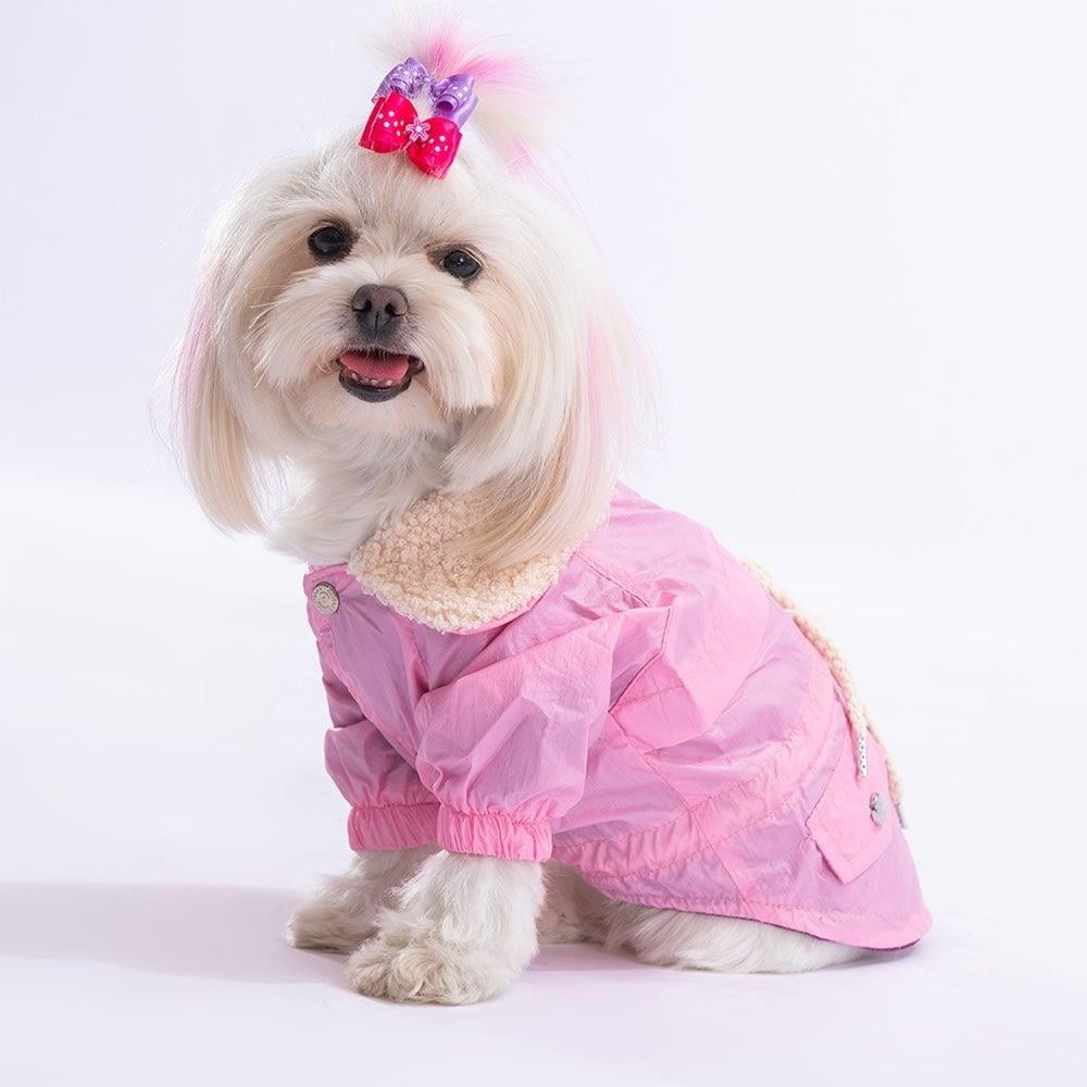 PawStar Pink Brillante Raincoat Small and Medium Breeds