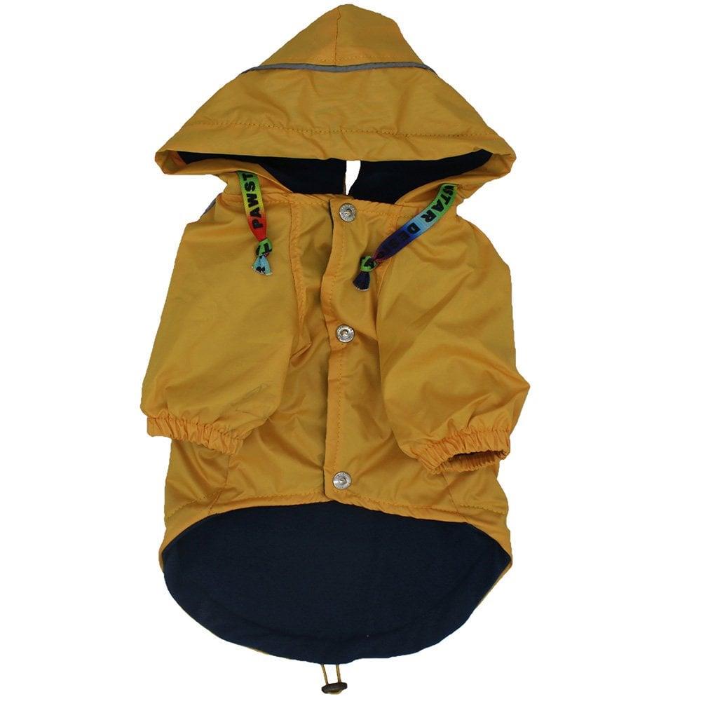 PawStar Yellow Pluvia Small and Medium Breed Raincoat