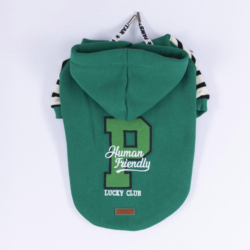 PawStar Yeşil Lucky Club Hoodie Küçük ve Orta Irk