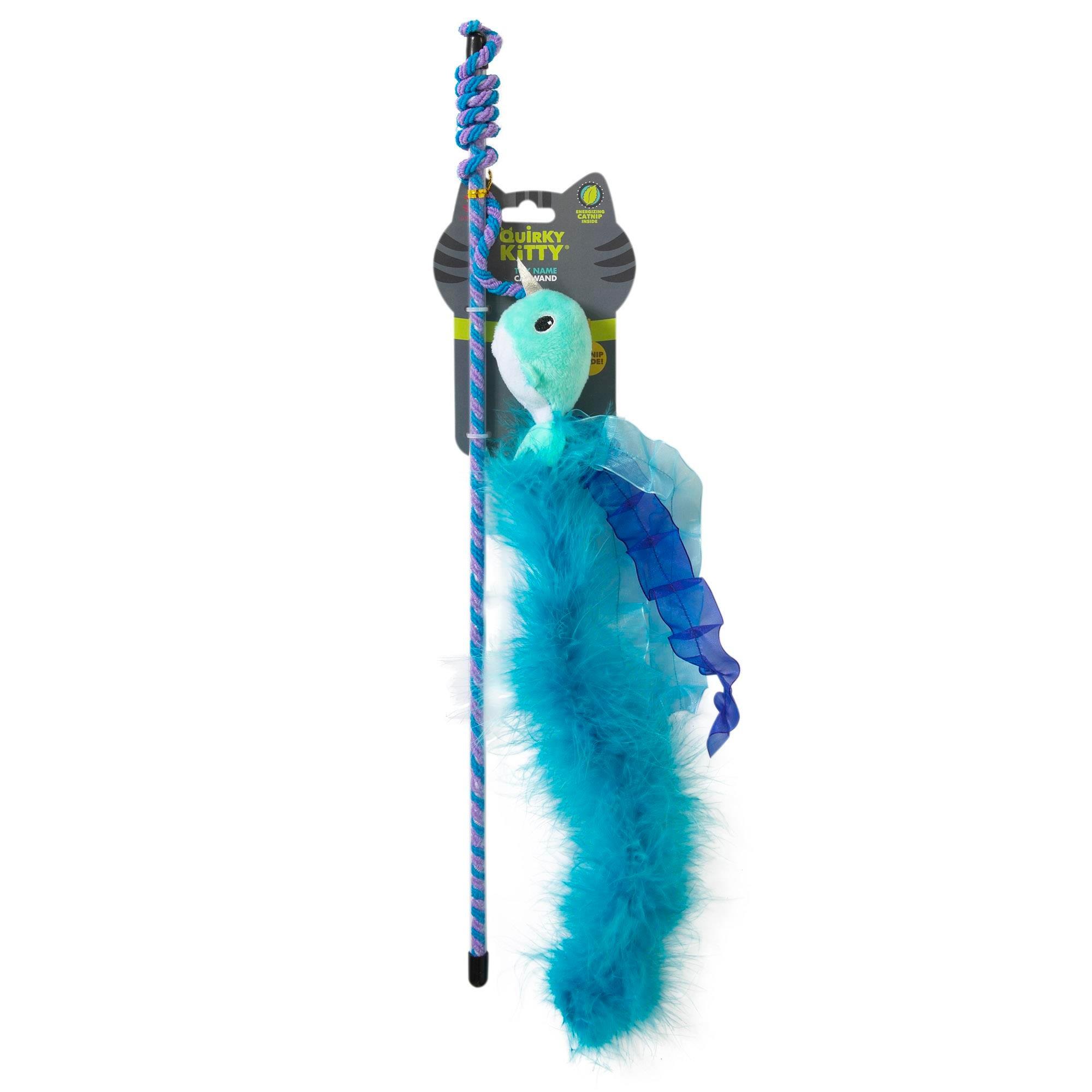Quirky Kitty Nifty Narwhal Kedi Otlu Hışırtılı ve Tüylü Kedi Oltası