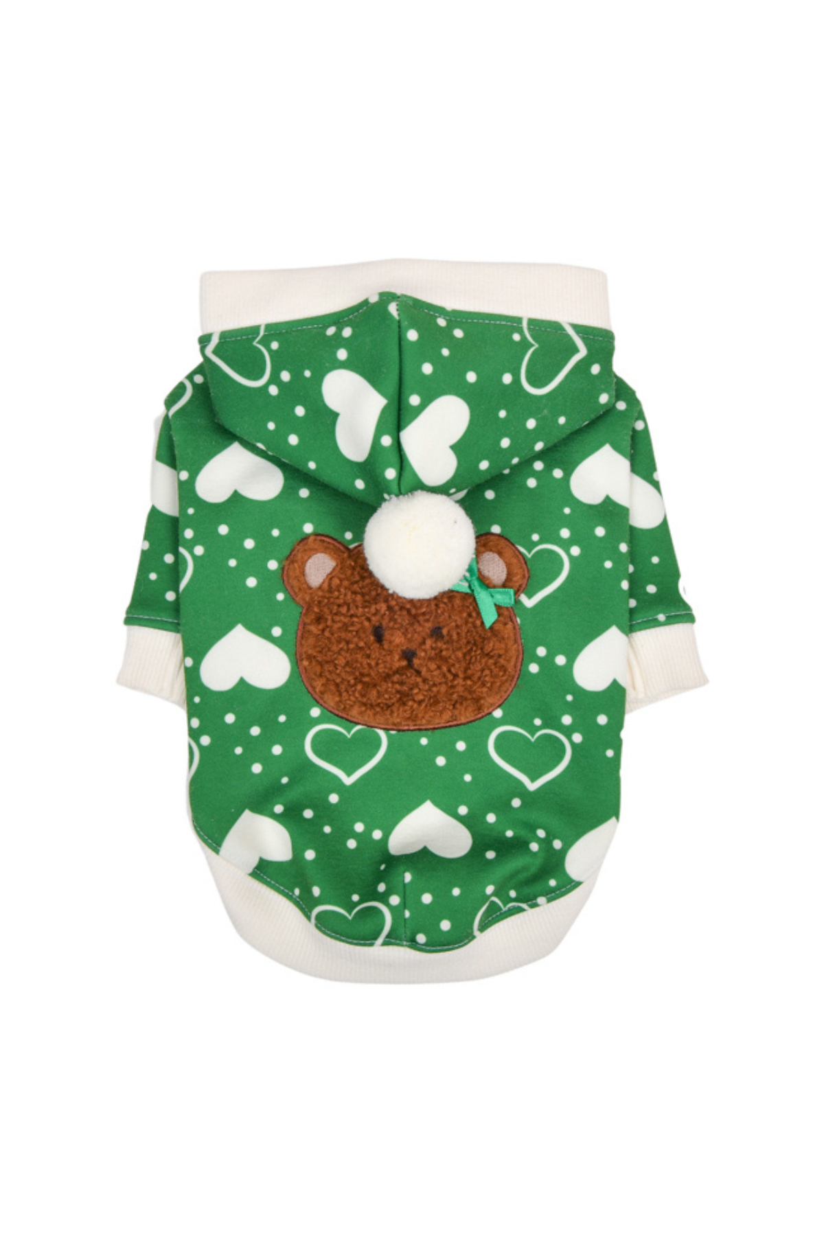 Puppia Fuzzy Bear Kapüşonlu Köpek Kazağı - Yeşil