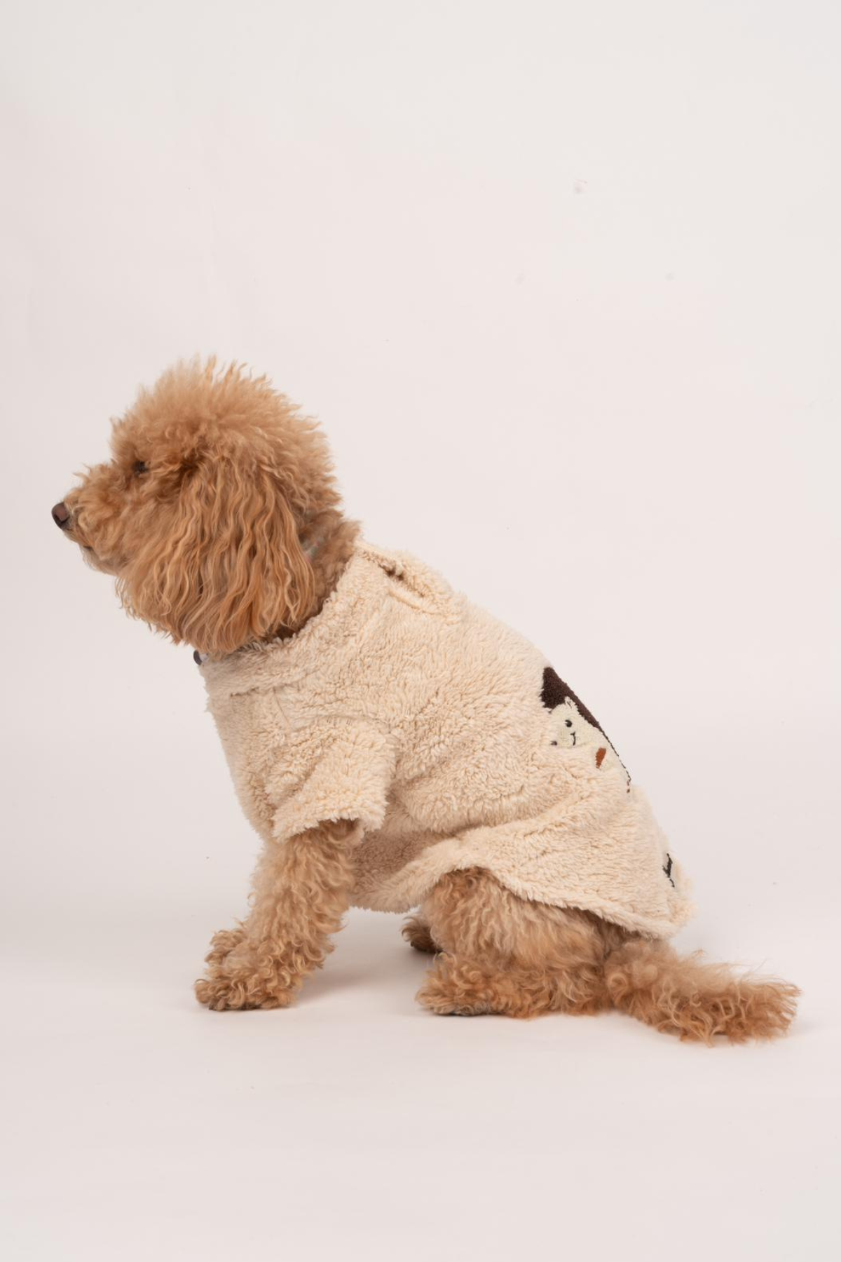 Doredog Köpek Kirpili Peluş Sweatshirt Krem