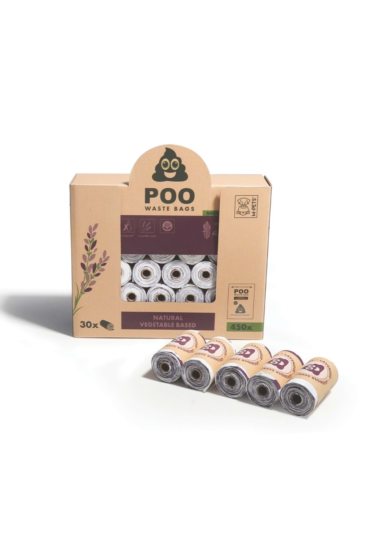 M-PETS POO DIŞKI POŞETİ 15 YAPRAK LAVANTA KOKULU 30LU PAKET