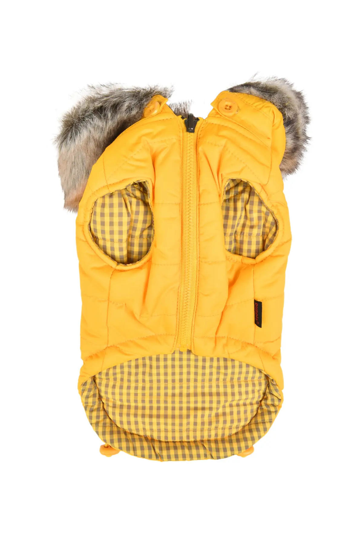 Puppia Hollis Tersyüz Kürklü Kapüşonlu Köpek Montu Sarı