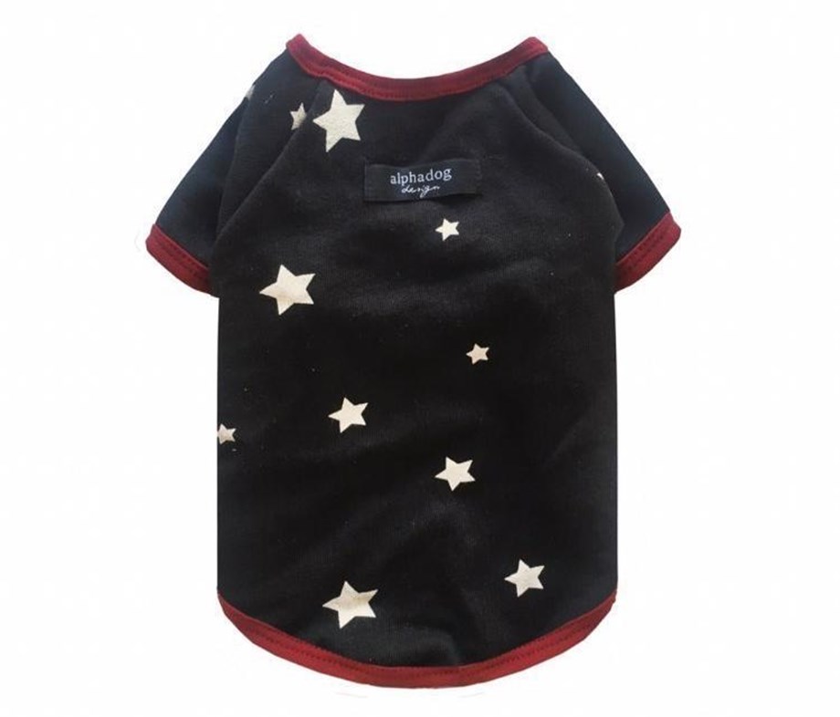 Alphadog Design Black Star Köpek T-shirt