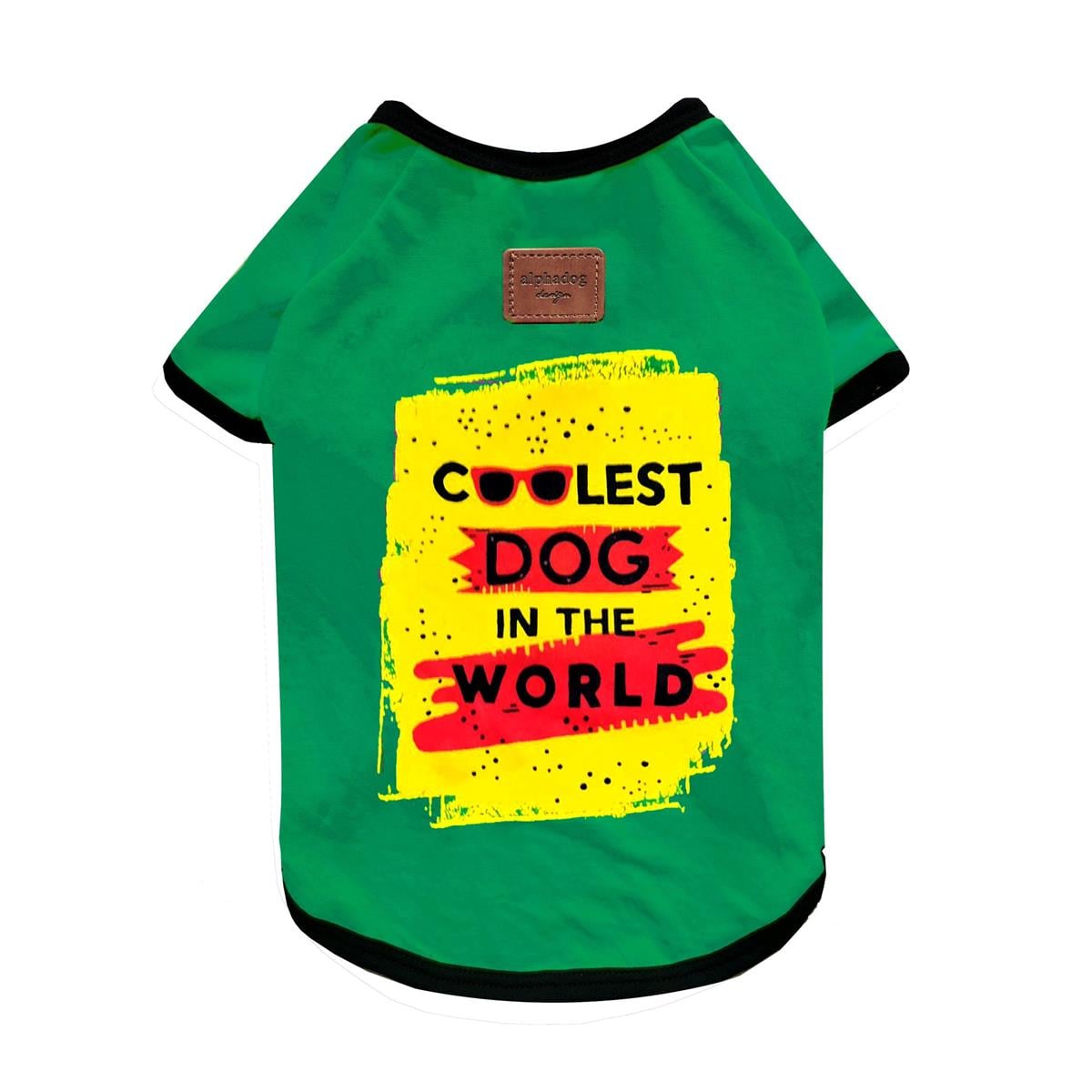 Alphadog Design Coolest Dog In The World Yeşil Köpek T-Shirt
