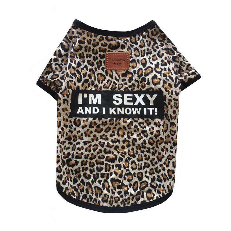 Alphadog Design Leopard Sexy Köpek T-shirt