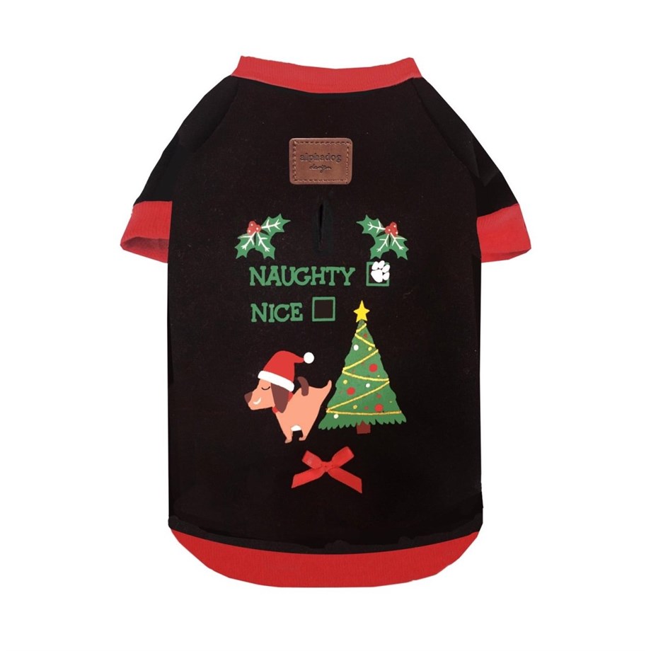 Alphadog Design Naughty Köpek Sweatshirt Siyah