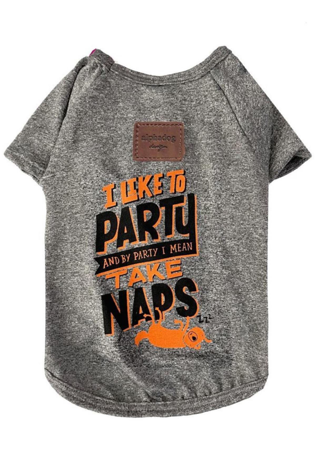 Alphadog Design Party Grey Köpek T-Shirt
