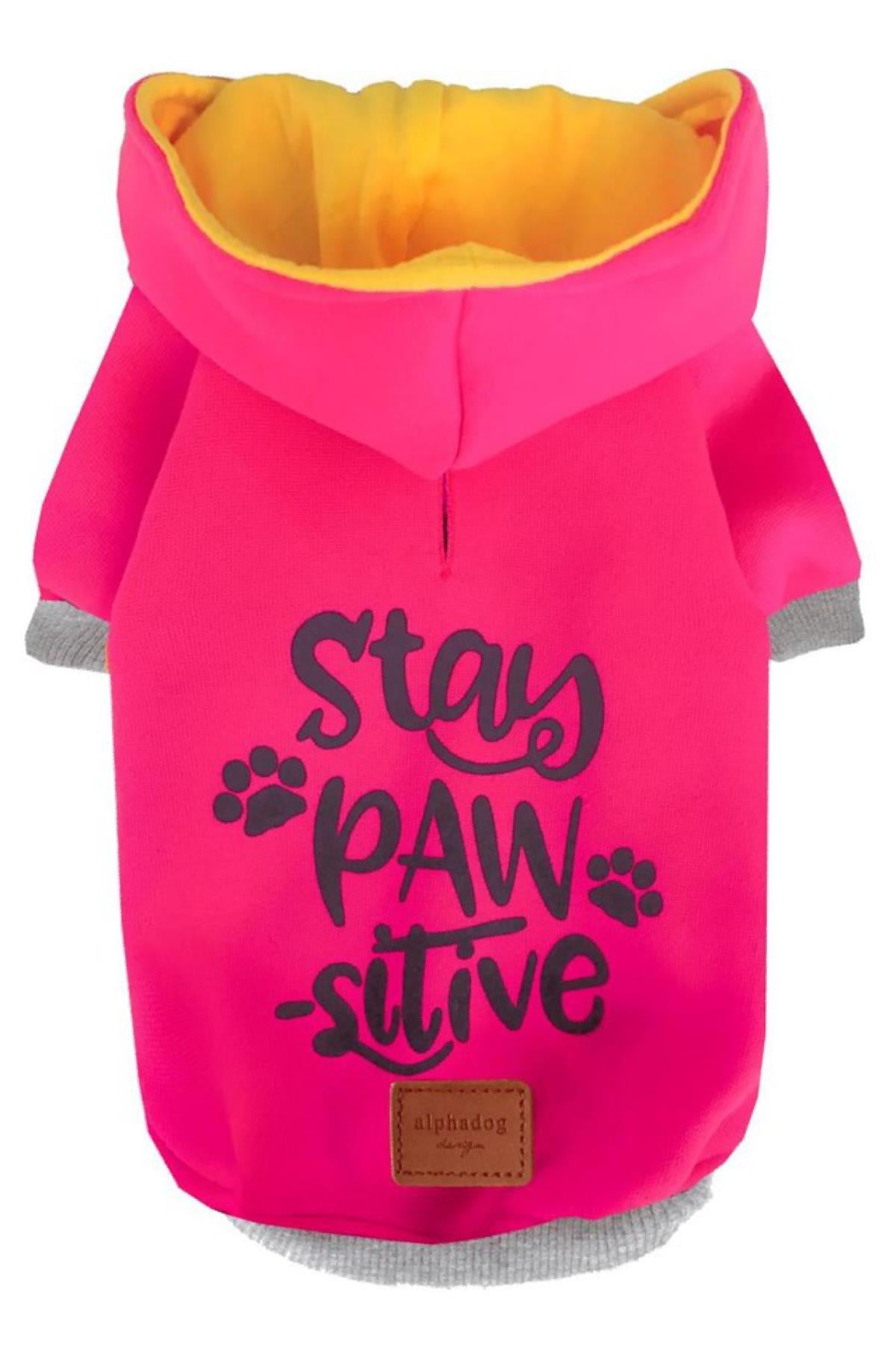 Alphadog Design Stay Pawstivie Köpek Sweatshirt Pembe