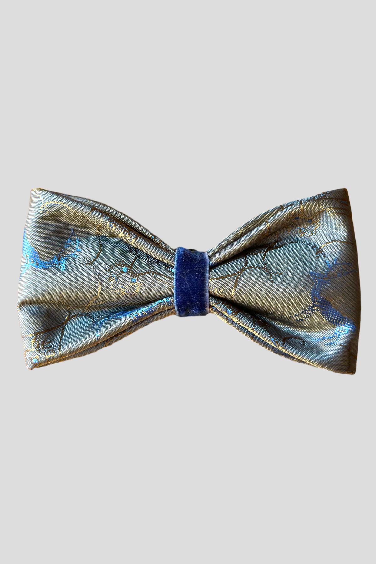 Asky&Erd Blue Satin Bow Tie - Deers Köpek Papyon
