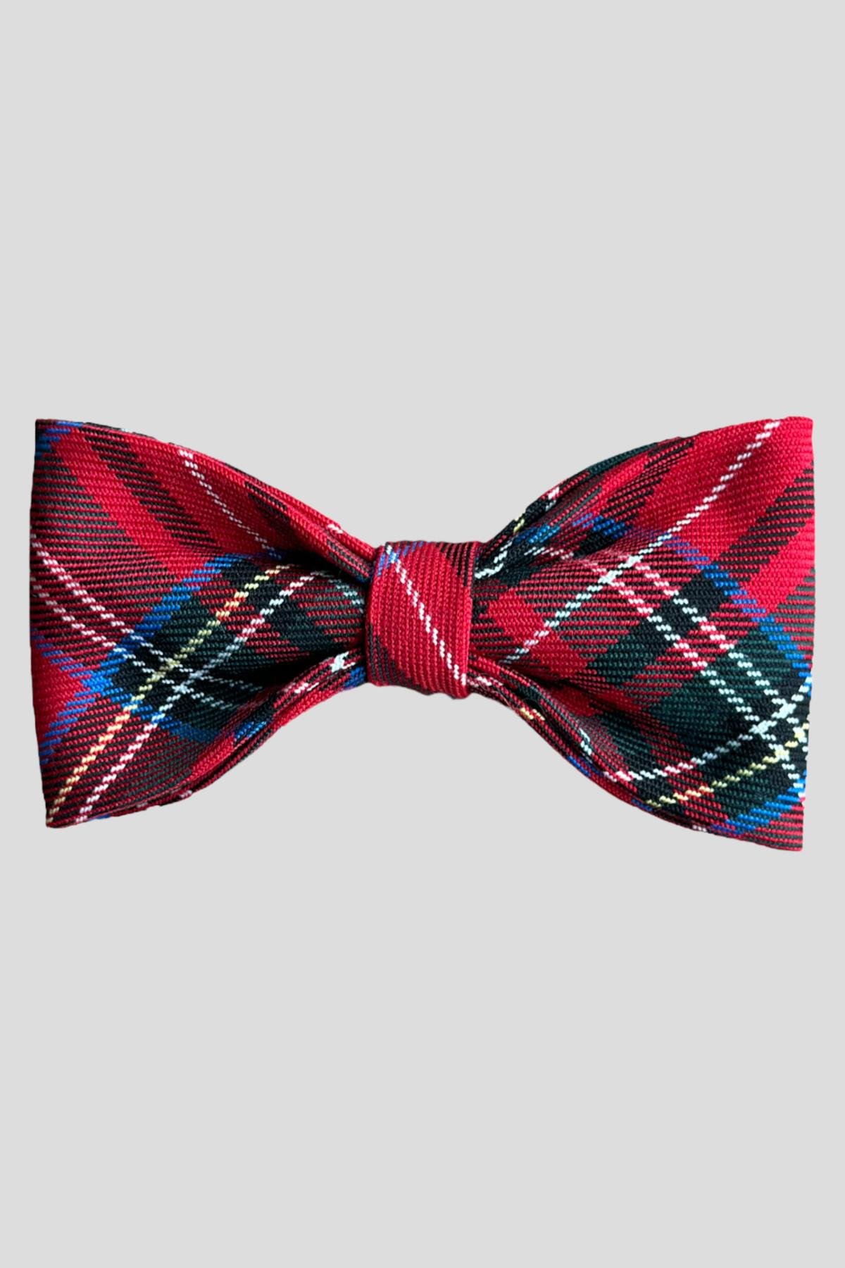 Asky&Erd Bow Scoth Plaid Bow Tie - Red Köpek Papyon