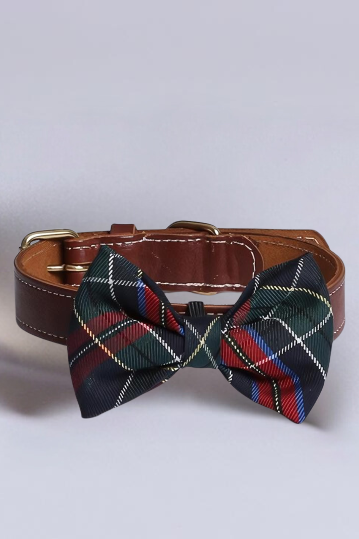 Asky&Erd Bow Tie Navy Plaid Köpek Papyon