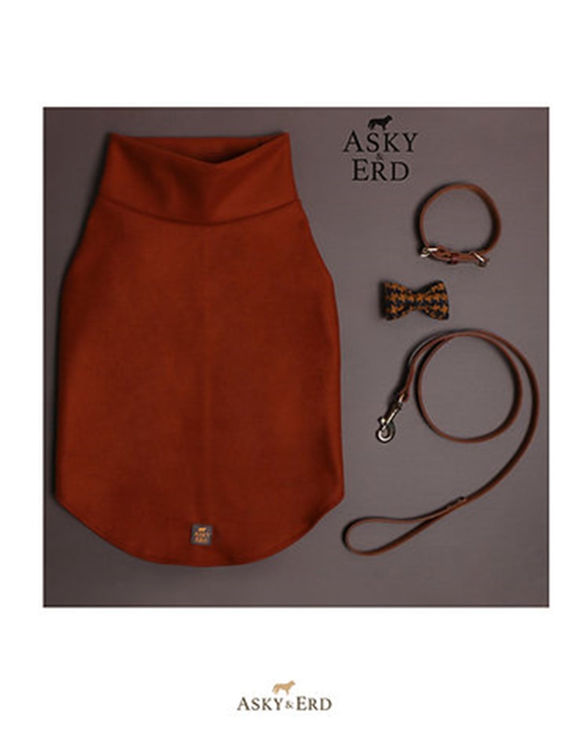 Asky & Erd Cachet Vest Brick Color Dog Hodie