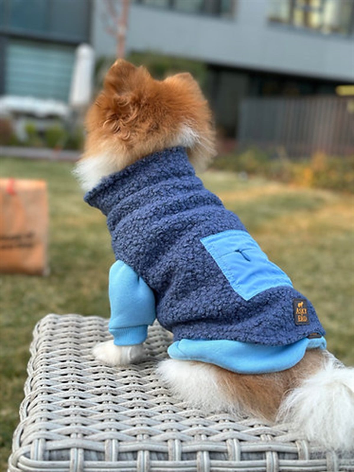 Asky&Erd Zippered Curly Vest | Blue